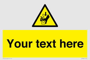 Custom warning hand crushing between press brake tool